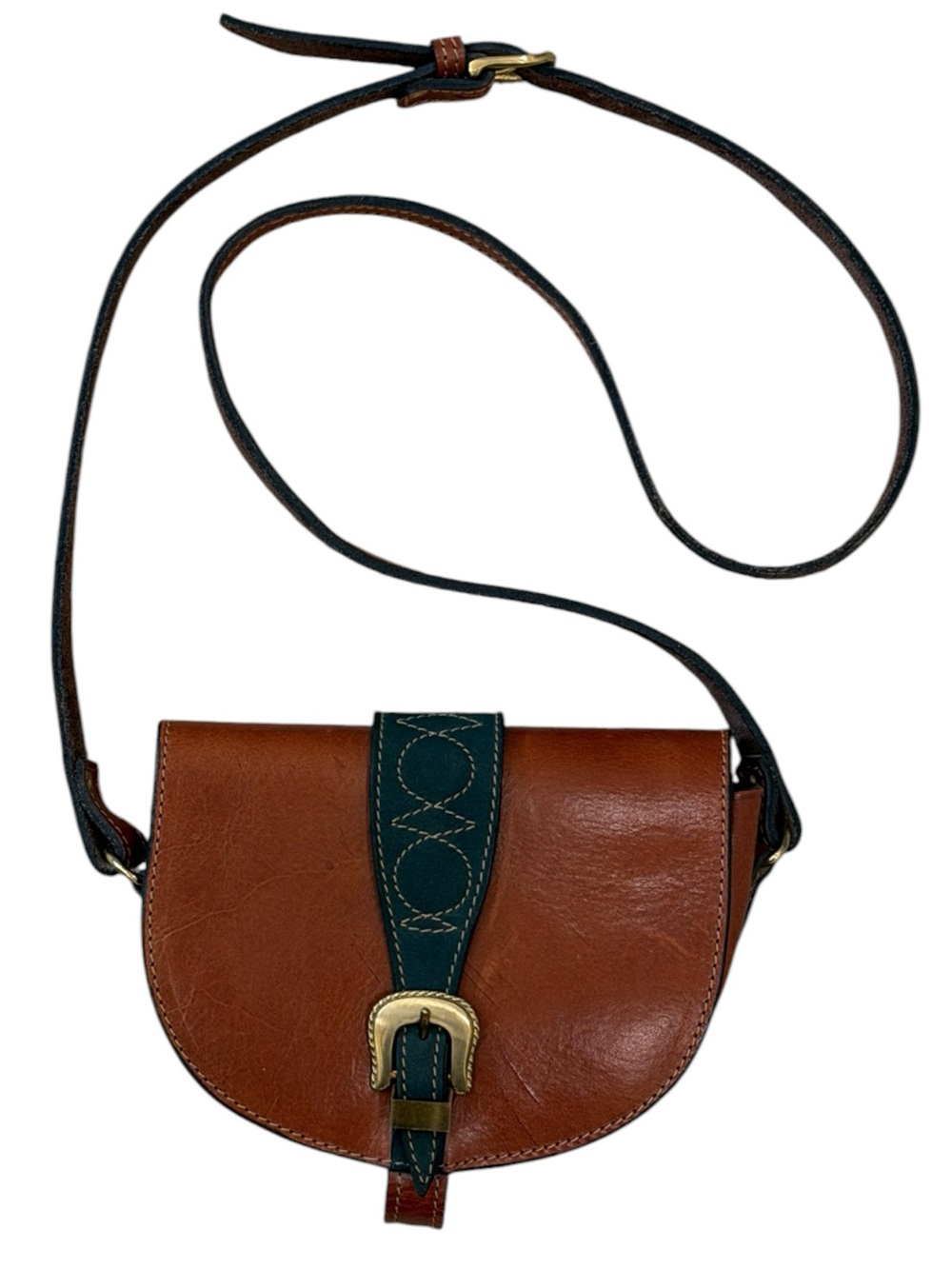 Handcrafted Saddle Leather Crossbody Bag